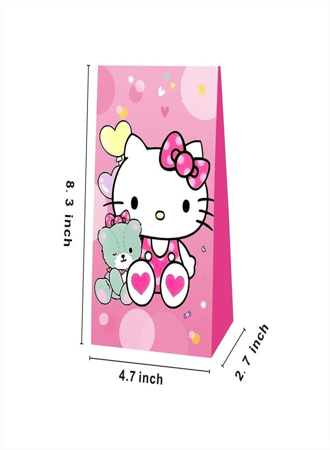 BNFUO 12pcs Kitty Birthday Party Gift Bags Goodie Bags,Kitty Party Supplies for Kids Birthday Decorations - Image 2